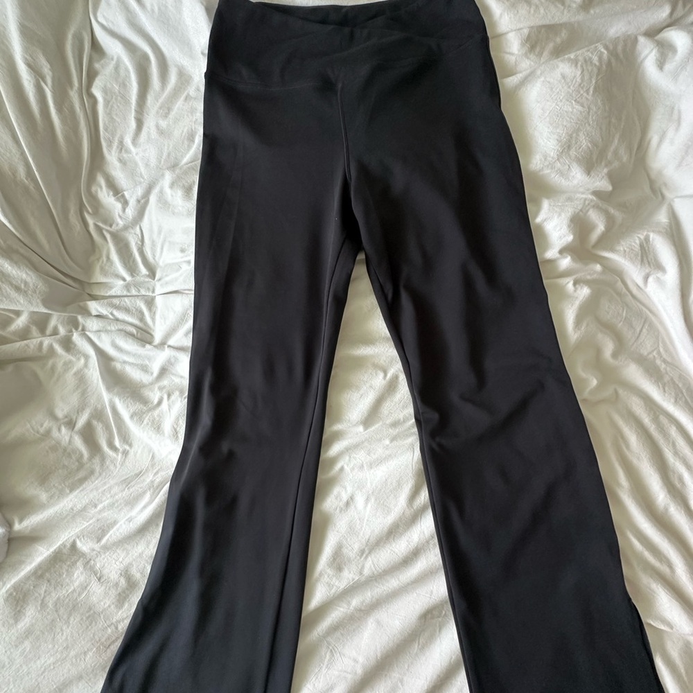 Women's Black Crossover Flare Leggings
